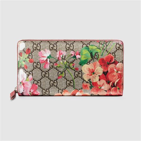 gucci floral wallet|gucci signature zip around wallet.